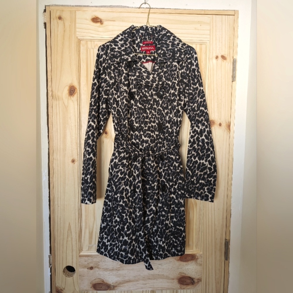 Merona leopard print trench coat